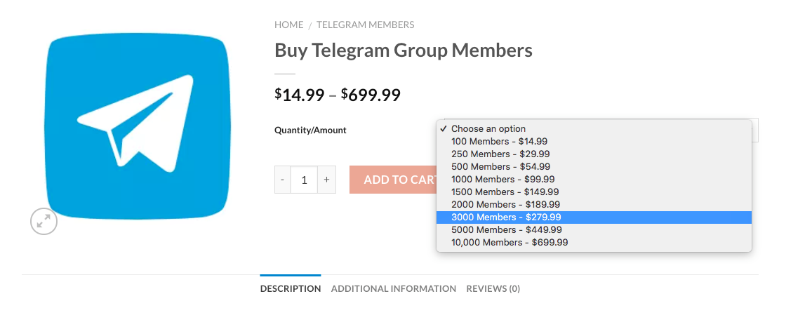Buying Telegram group members